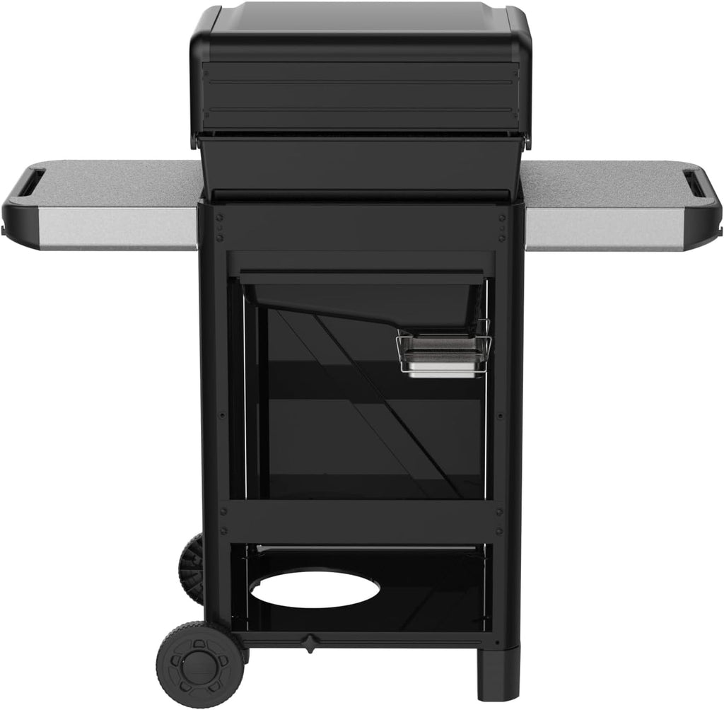 E-310 Gasgrill, 3-Brenner, Snap-Jet Zündung, 51x46cm Grillfläche, robuste Räder, Warmhalterost, Works Seitenablagen kompatibel, Schwarz/Silber