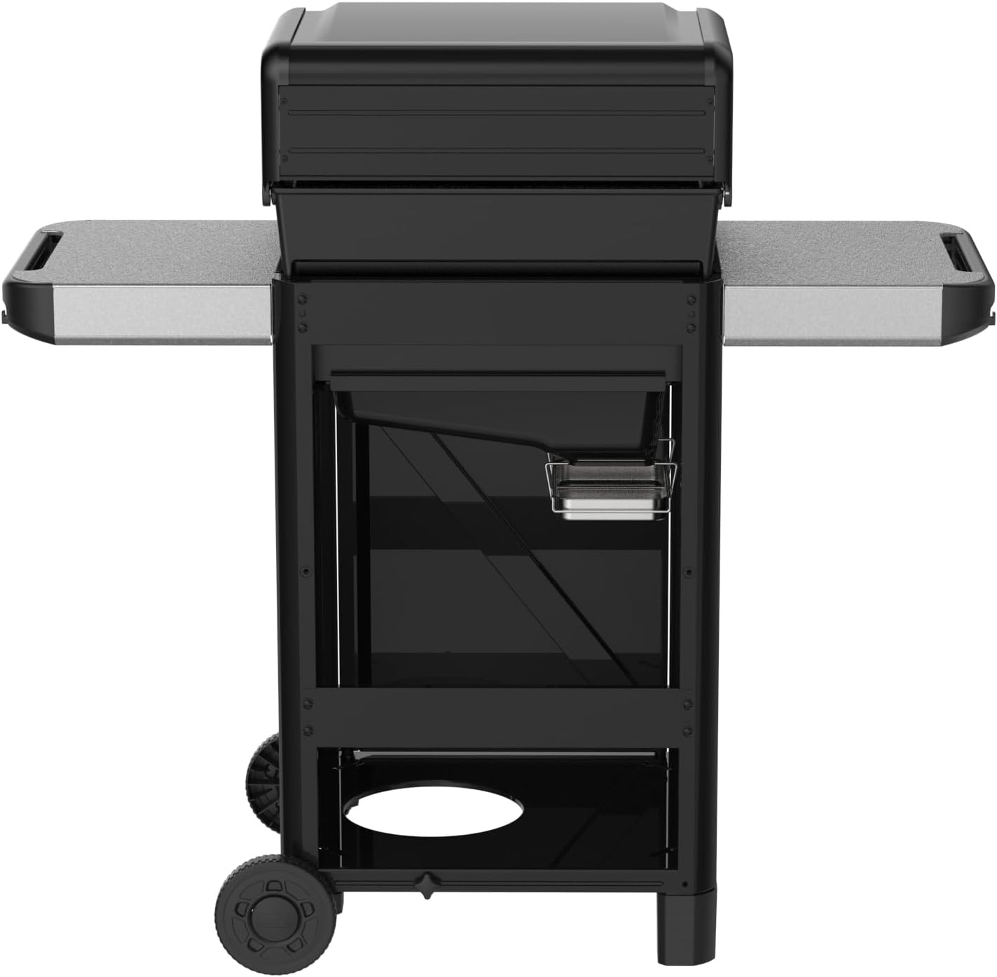 E-310 Gasgrill, 3-Brenner, Snap-Jet Zündung, 51x46cm Grillfläche, robuste Räder, Warmhalterost, Works Seitenablagen kompatibel, Schwarz/Silber