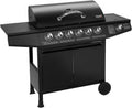 BASIC BBQ Gasgrill Grillwagen mit Edelstahl-Brenner + Seitenkocher, 6+1 Burner