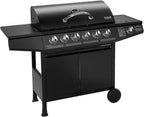 BASIC BBQ Gasgrill Grillwagen mit Edelstahl-Brenner + Seitenkocher, 6+1 Burner
