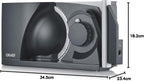Klappbarer Allesschneider MT1006 - Vollmetall, Wellenschliffmesser 170 mm, Schnittstärke 0-15 mm, Energiesparmotor 170W, Kompakt, Eisenglimmergrau