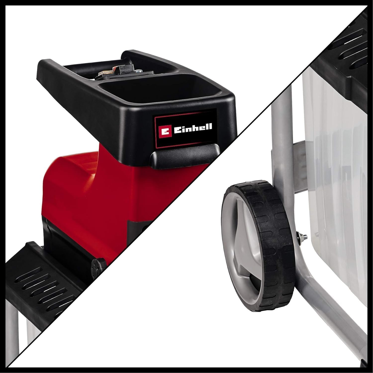 Elektro-Leisehäcksler GC-RS 60 CB, 2800W, max. 45mm Aststärke, Schneidwalze, gr. Trichteröffn., Drehricht.-Umschalter, 60L Fangbox, integr. Sicherheitssch.