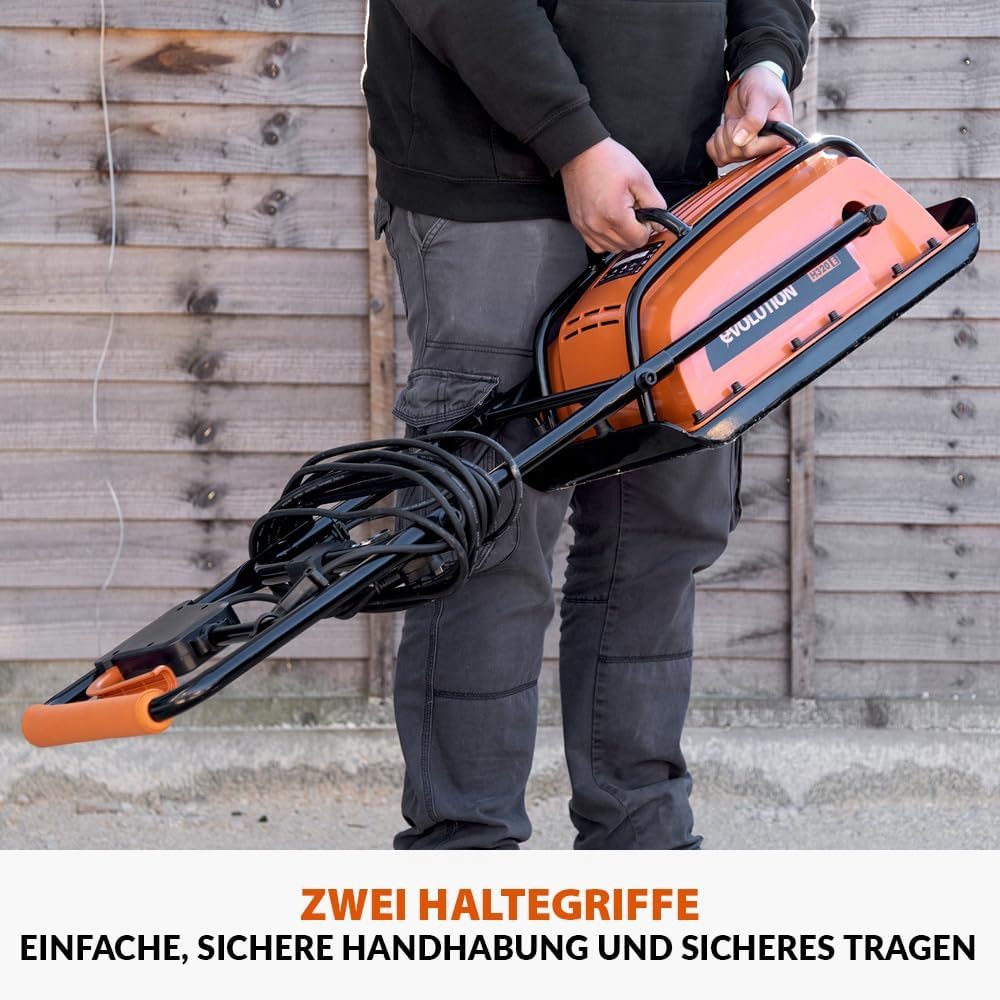 H320-E Elektro Vibrationsstampfer Rüttler Rüttelplatte - Ideal zum Nivellieren von Gehwegen, Kunstrasen, Terrassen, Blockarbeiten, Sand