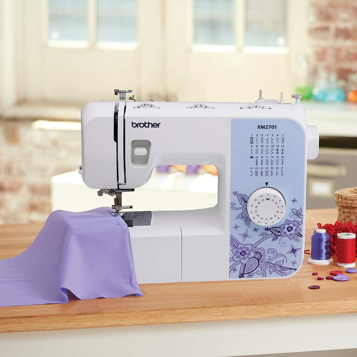 XM2701S Exklusive Edition Nähmaschine mit 27 Nähprogrammen, Freiarm, Automatischer Einfädler, ideal für Jeans und mehr