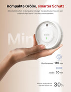 Smart Rauchmelder WLAN, Magnethalterung, Basisstation SBS50, App, Home-Assistant-kompatibel, wechselbare Batterie, XS0D-MR121