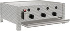 Edelstahl Gastrobräter 3-flammig 64x52x27 cm | Gastrogasgrill, Tischgrill, Wurstbrater