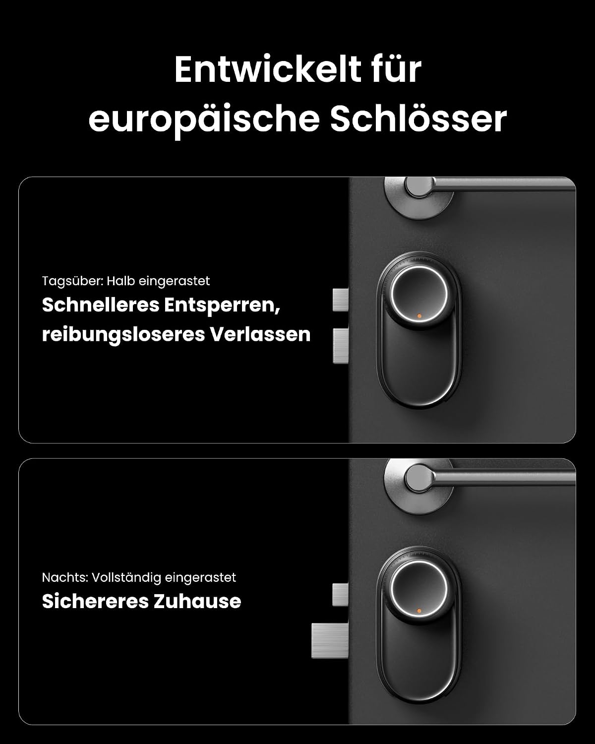Smart Lock Ultra, 3D-Gesichtserkennung + Fingerabdruck, Nachrüstung ohne Zylindertausch, Öffnung per Gesicht/Fingerprint/Code/Alexa/WLAN/Matter