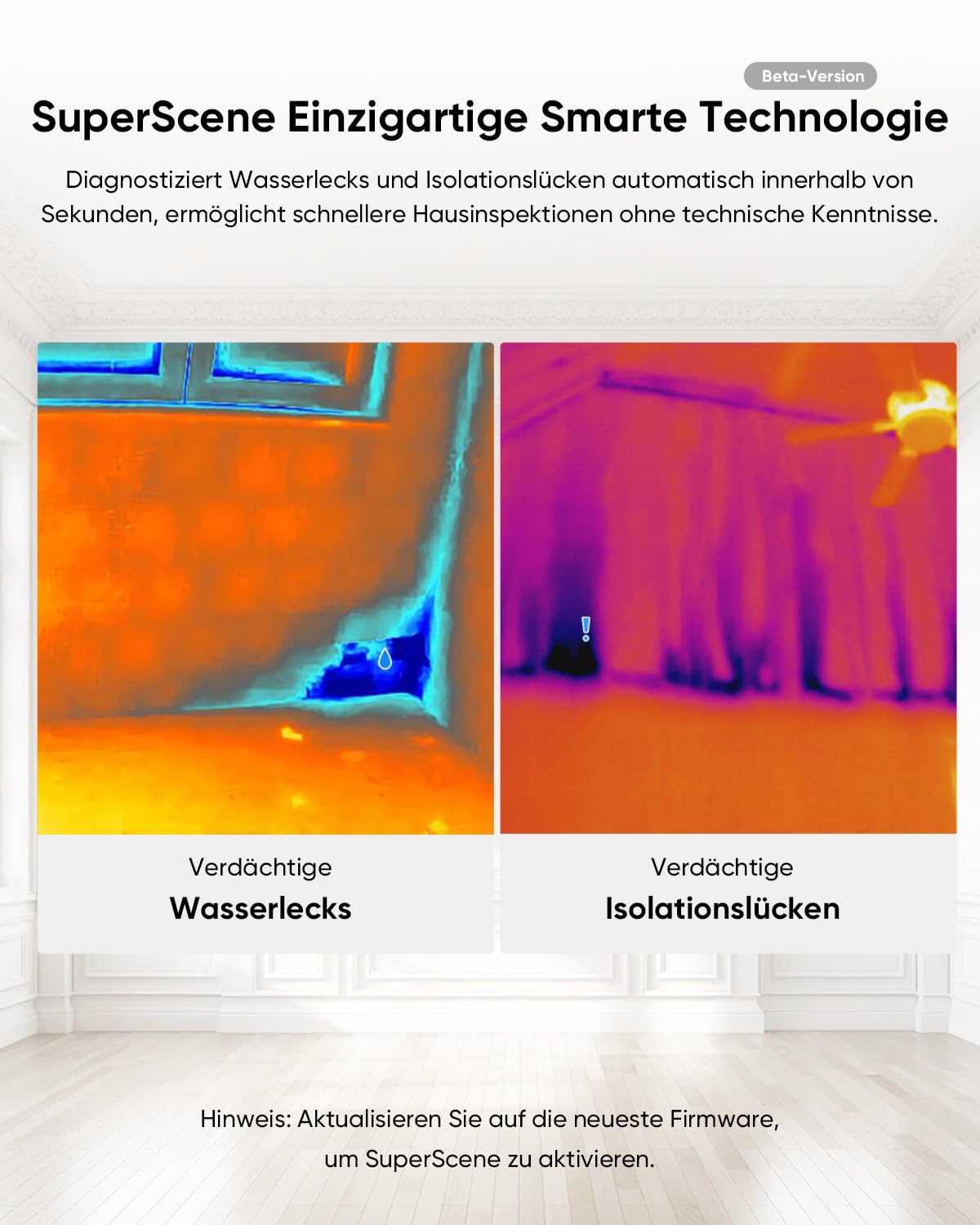 E01 Wärmebildkamera SuperIR 240x240 IR-Auflösung, Handheld Thermokamera, 20Hz Bildwiederholrate, Laserpointer, -20°C bis 400°C