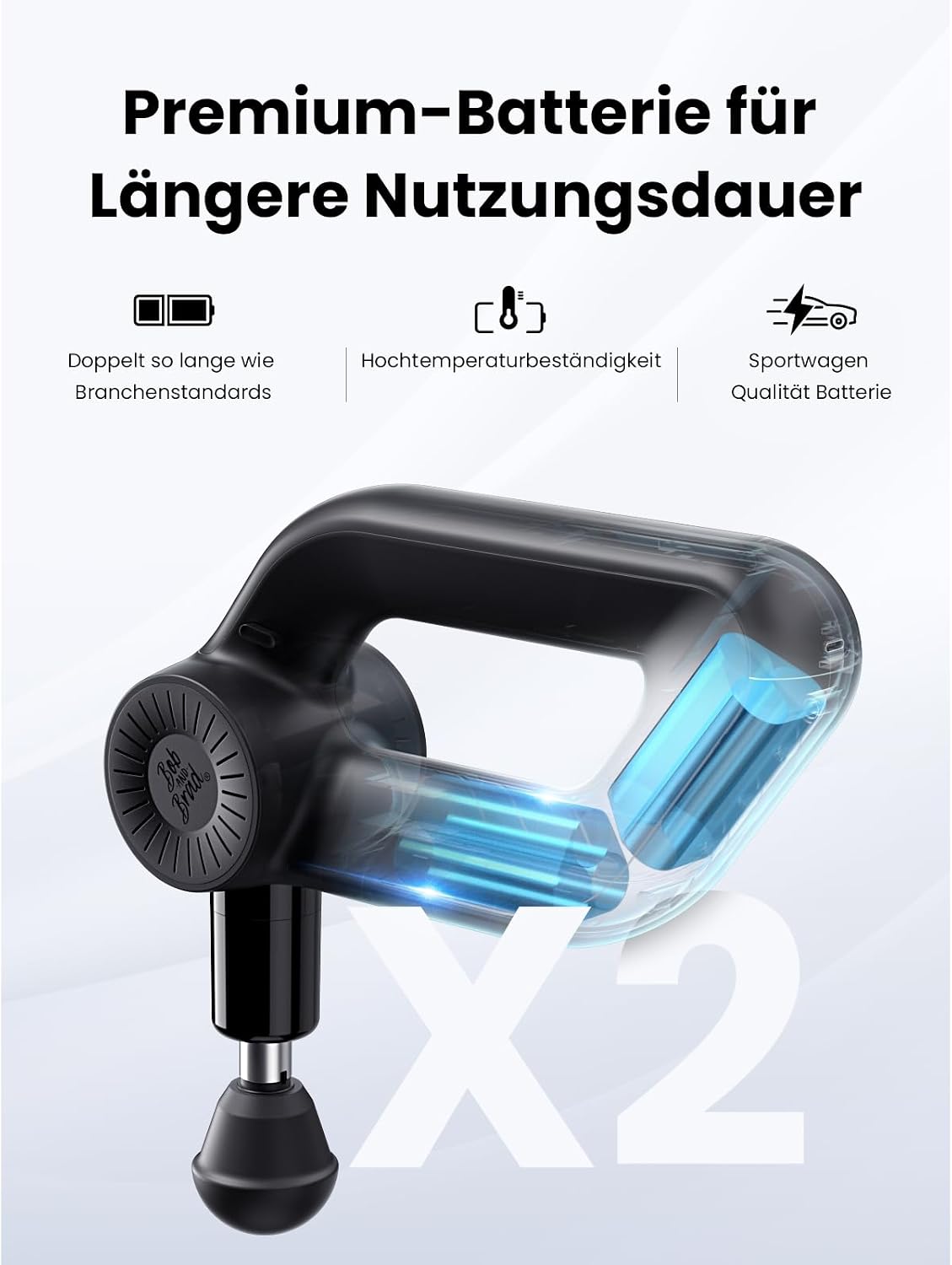 D6 Pro Massagepistole mit 16mm Amplitude und OLED-Bildschirm, Percussion Massage Gun inkl. Tragetasche, für Schulter Rücken Bein Muskelentspannung