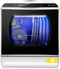Mini Tischgeschirrspüler, 5+1 Programme, 5L Tank, 2-Wege-Wasser, Touch + LED, für Hausküche/Wohnung/Schlafsaal (Weiß/Schwarz)