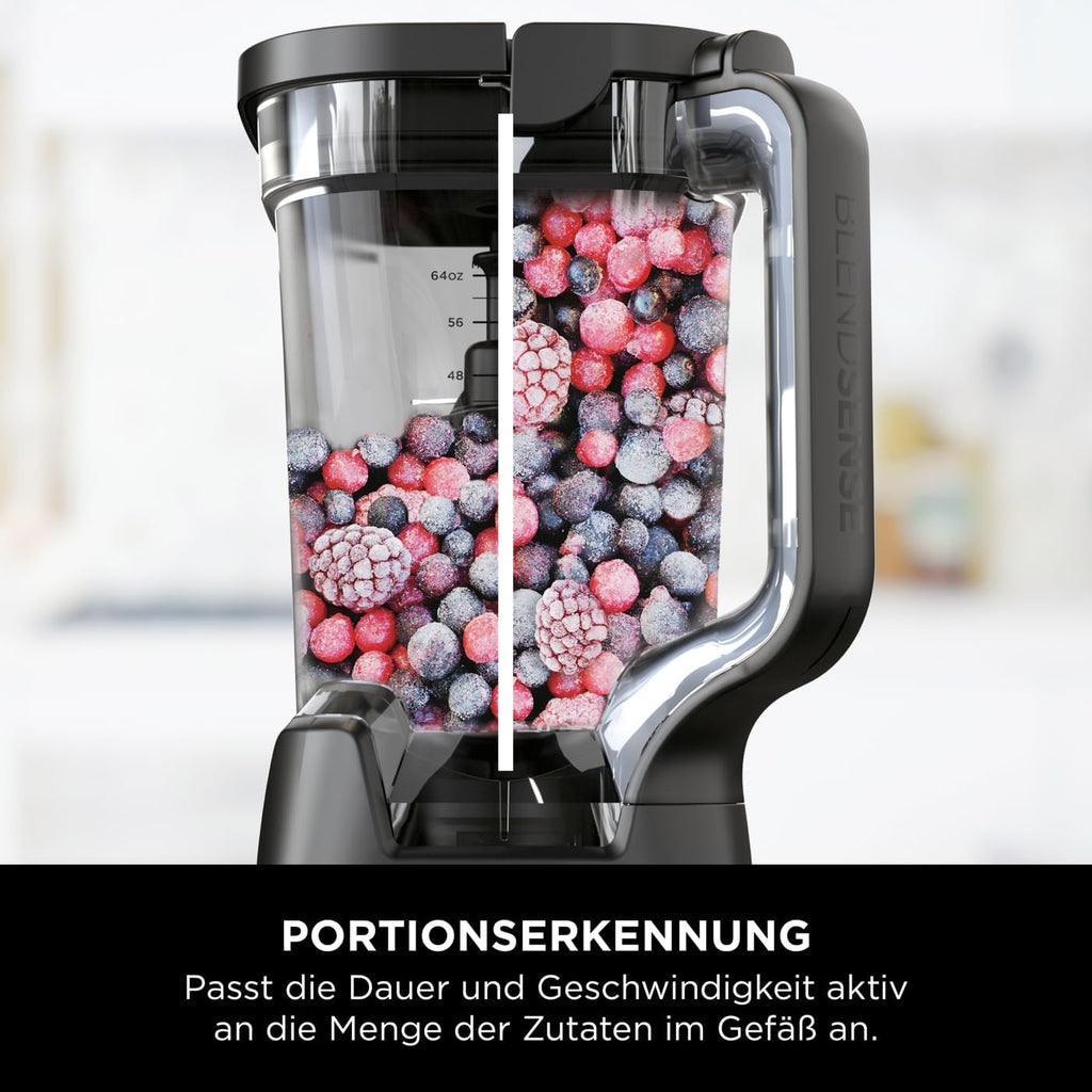 2-in-1 Detect Power Mixer Pro & Single Serve, 1200W Mixer mit Krug & 2 Single Serve Tassen, für Smoothies, Gemüse hacken, Frozen Drinks, Schwarz, TB301EU