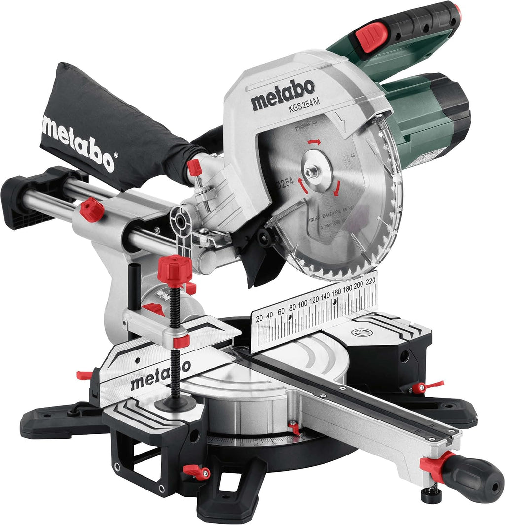 Kapp- und Gehrungssäge KGS 254 M – Precision Cut Line, 254 mm Sägeblatt, Zugfunktion, 2 m Kabellänge