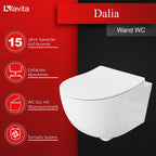Duofix Basic Vorwandelement + Wand WC Dalia Weiß spülrandlos Tornado Spülsystem + WC-Sitz Absenkautomatik + Bedienplatte Delta 25 weiß - Komplettset