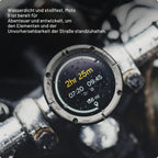 Moto II Navigationsgerät für Motorräder, globale Navigation, Minikarten, 14h Akku, IP67 wasser-/stoßfest, USB-C + Riemenhalterung