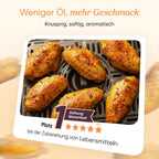 Heißluftfritteuse 8,5L 2 Kammern mit Sichtfenster, Testsieger Stiftung Warentest, NTC-Tech für präzise Temperaturkontrolle, Gold, R903
