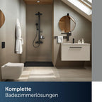 Ceratherm Alu+ Duschsystem, 100% recyceltes Aluminium, Wassersparende Brause, variable Strahlarten, Verbrühschutz, Schwarz Matt (356x501x1113 mm)