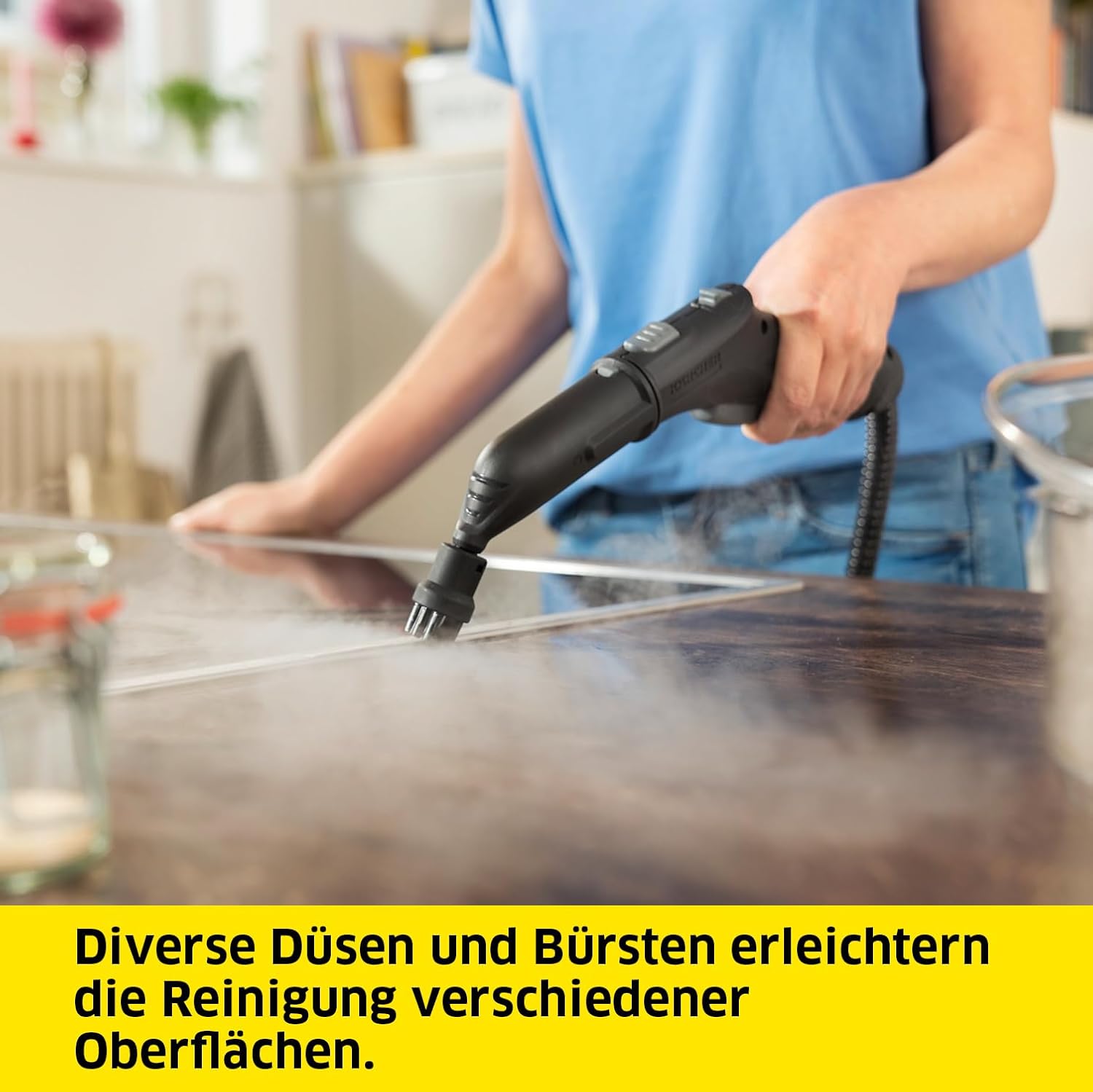 Dampfreiniger SC 3 Deluxe, 3,5 bar, 30 s Aufheizzeit, 1900 W, 75 m², 1 l Tank, Bodenreinigungsset, Mikrofaser, Düsen, Rundbürste, Weiß