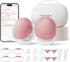 Freihändige Milchpumpe Mobile Flow M9 Upgrade | Elektrisch & App-Steuerung, Personalisierte Multi-Modi & 15 Stufen, Tragbare Pumpe, 24 mm (Rot, 2 Stück)