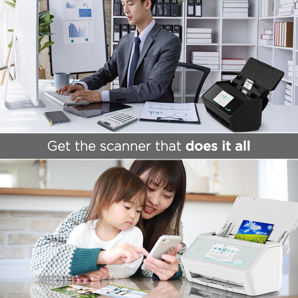 iX2500 Schwarz Dokumentenscanner – Ultraschneller Duplex-Scanner, 45 S./Min., 100-Blatt-ADF, 600 DPI, 5" Touchscreen, WLAN/Bluetooth/USB