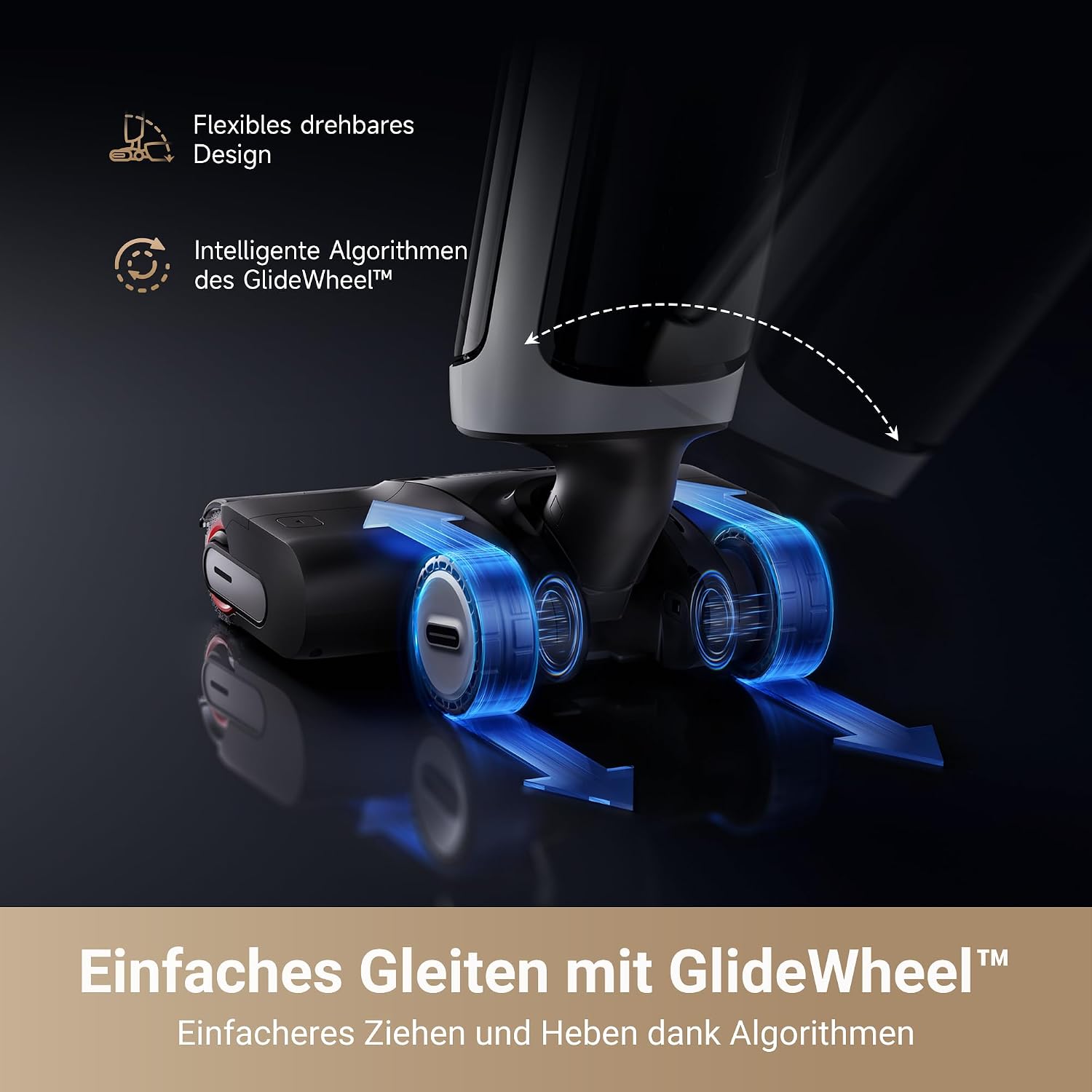 H14 Pro Nass- und Trockensauger, 180° Lie-Flat, 60°C Bürstenpflege, 5-min Trocknung, 18.000Pa Saugkraft, App-Steuerung, Doppelrotationsbürste