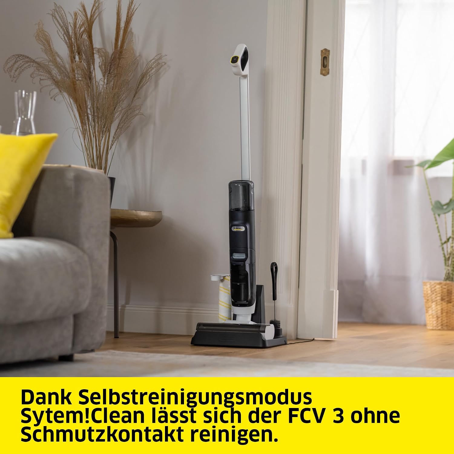 Saugwischer FCV 3 - Kabellos, 3 Reinigungsmodi, Akkulaufzeit ca. 30 min, bis 130 m² pro Ladung, Weiß