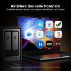 NASync DXP2800, 2-Bay Desktop-NAS, Intel N100 Quad Core, 8 GB DDR5, 2.5 GbE, 2x M.2 NVMe, HDMI 4K, Netzwerkspeicher (ohne Festplatten)