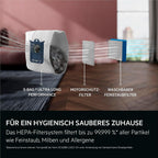 Staubsauger m. Beutel, 69 dB, HEPA, 5 L Beutel, Turbo-Düse für Tierhaare, 12 m, alle Böden, Zusatzdüsen, grau, VX9-5-EBR