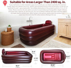 Aufblasbare Badewanne XL 158x95x45cm, weinrot, für Kälte-/Heißbäder, Komfortboden + Kopfstütze, für Eisbad/Spa/Garten, inkl. Handpumpe