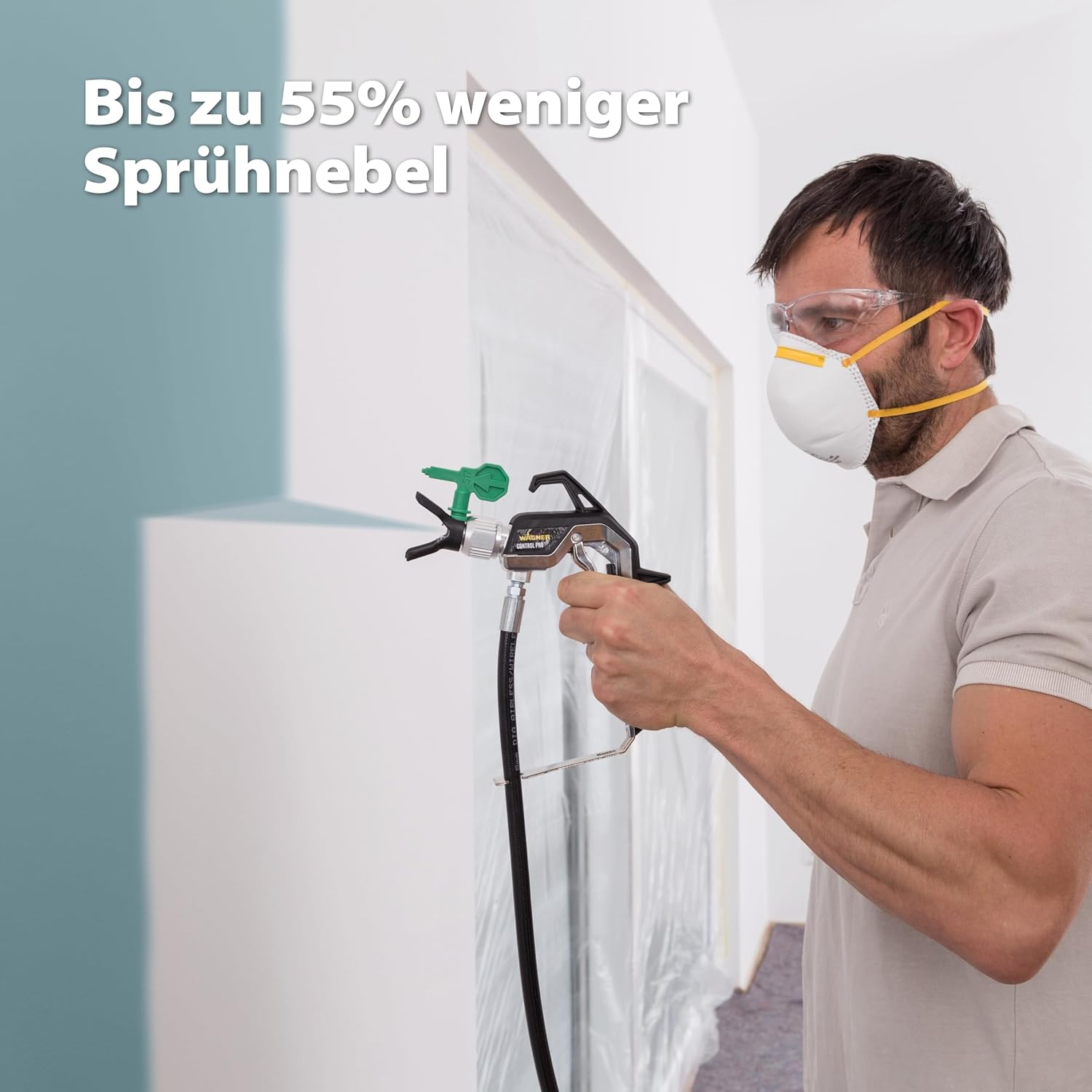 Airless Farbsprühsystem Control Pro 350 R für Wandfarben, Latexfarben, Lacke & Lasuren, 15 m²-2 min, Druckregulierung, 110 bar, Schlauch 15 m