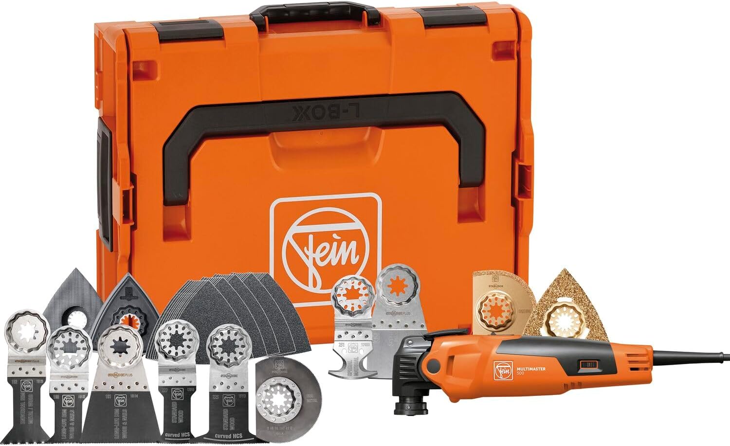 Multimaster MM 500 Plus Top EDITION – MultiTool für Ausbau/Renovierung, 62 Zubehör, Sägen/Schleifen/Schneiden/Fliesen trennen u.v.m.