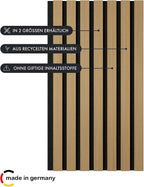5 Stück Akustikpaneele Holz 240x50 cm - Eiche Geölt Dekor - Wandverkleidung als 3D Lamellenwand für effektiven Schallschutz - Holzpaneele