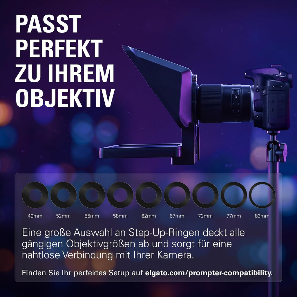 Prompter – Teleprompter mit integriertem Bildschirm, Drag&Drop-Monitoranzeige