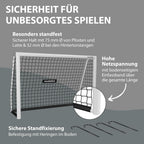 Fußballtor Advanced 120/180/240/300 - wetterfest, standfest, engmaschiges Netz - für Kinder, Jugendliche & Erwachsene - Garten-Fußball-Trainingstor