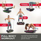 4D Vibrationsplatte, VP400 + sVibe, Smart LED, Bänder + Ropes, Abnehmen, Ganzkörper, Muskelaufbau, 120 kg, Fitness
