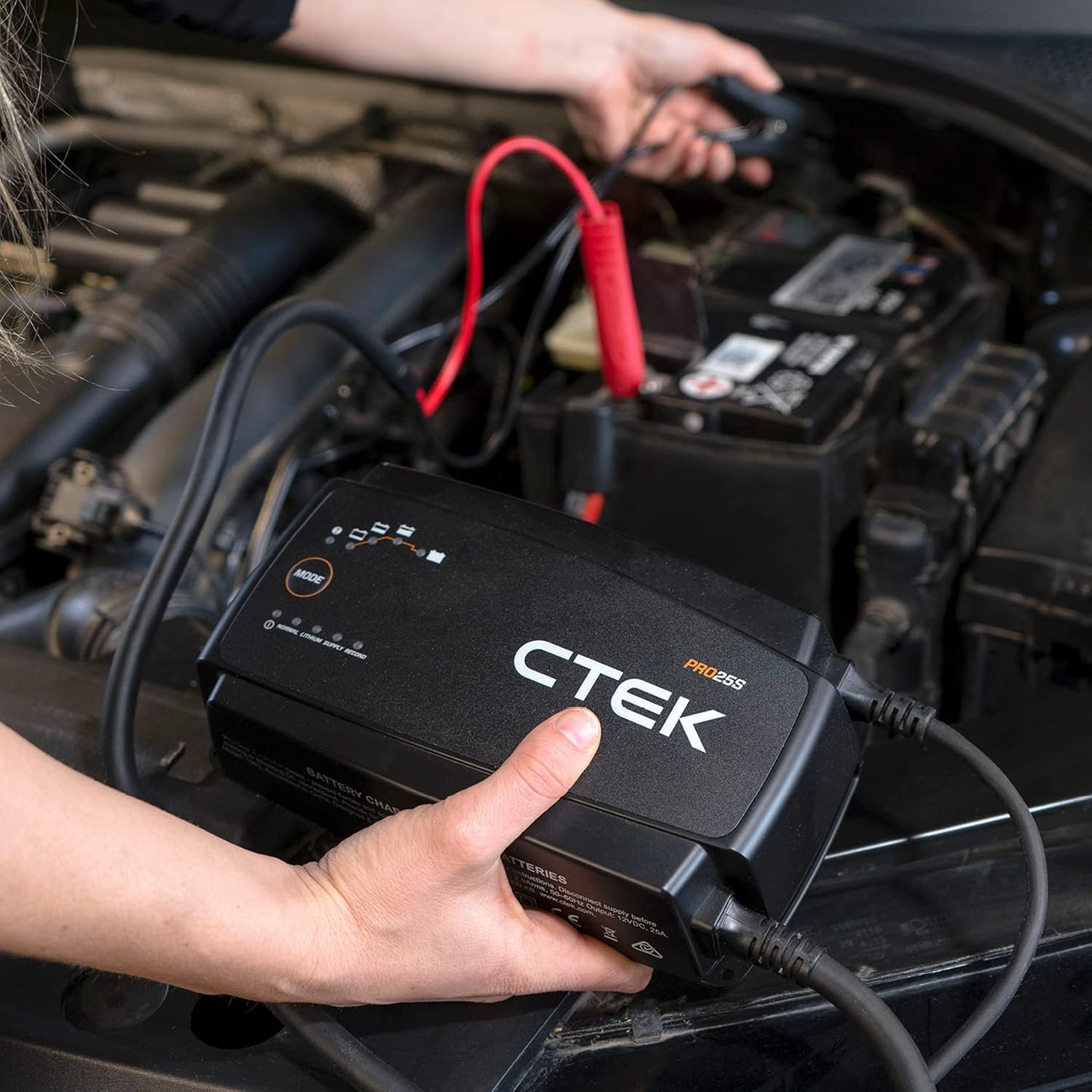 PRO25S, 25A, 12V Batterieladegerät & Stromversorgung, LiFePO4 Lithium Ionen Ladegerät für Auto und LKW mit Rekonditionierungs- und Entsulfatierungsmodus