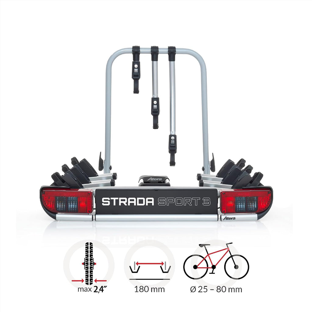 022685 Fahrradträger Strada Sport 3, Kupplungsträger, für 3 Fahrräder, silber