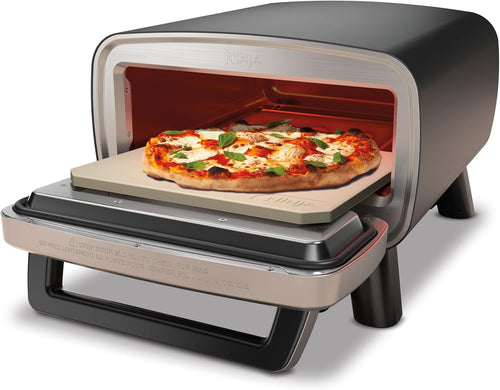 Artisan Outdoor-Pizzaofen + Heißluftfritteuse, 4 Funktionen (Pizza/Air Fry/Bake/Prove), 5 Pizza-Modi, 30cm Pizzastein + Zubehör, grau, MO201EU