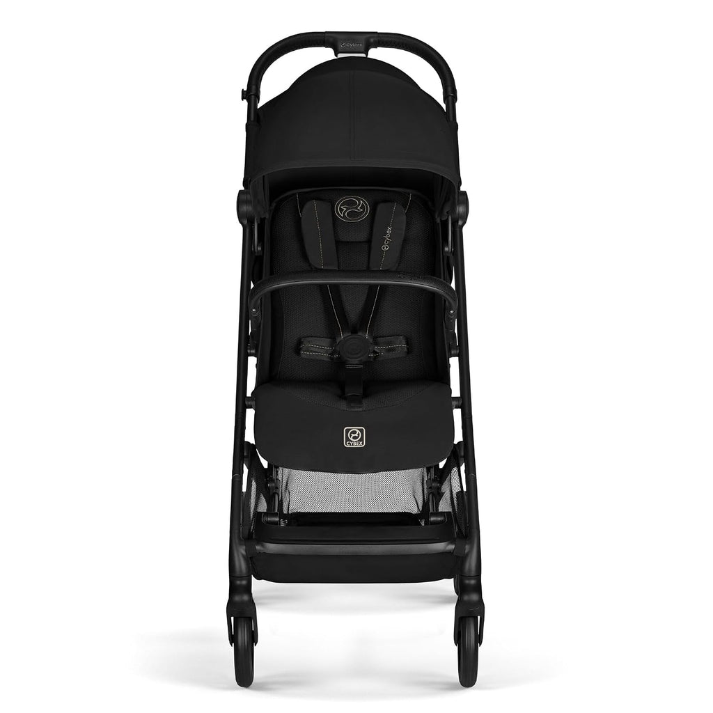 Gold Kinderwagen BEEZY mit Ergonomischer Liegeposition, Ab Geburt bis 4 Jahre (max. 22 kg), Kompakt faltbar, Einhand-Gurtsystem, Magic Black