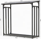 Metall Kaminholzregal 185x70x185 cm, 40 mm Stahlprofil, Anthrazit, Wetterfest, Kapazität 2,3 m³ (3,5 SRM), XXL Garten Kaminholzunterstand Stapelhilfe