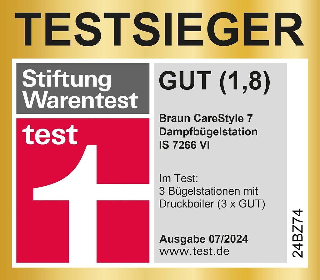 CareStyle 7 IS 7266 VI Dampfbügelstation, FreeGlide 3D Sohle, iCare, iMode, V-Dampf, FastClean, 550g/min Dampfstoß, 2L Tank, 2700W, Weiß-Violett
