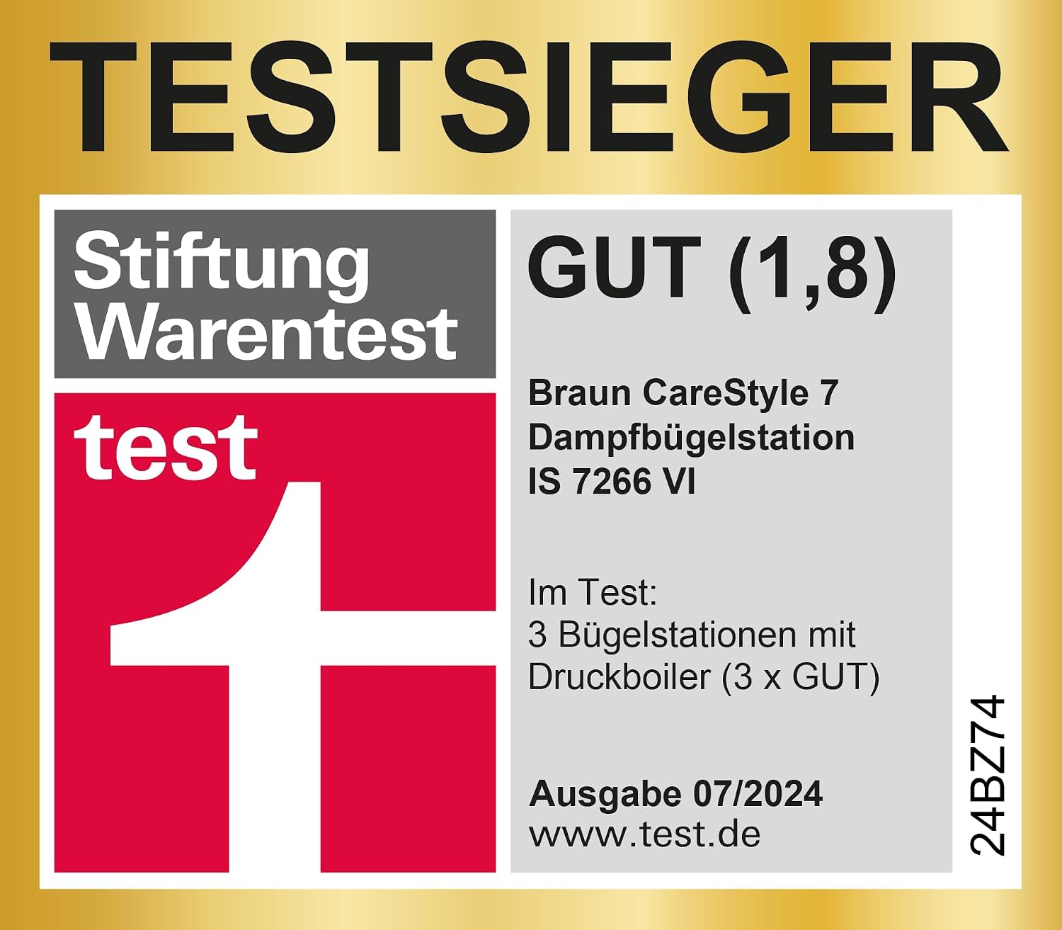 CareStyle 7 IS 7266 VI Dampfbügelstation, FreeGlide 3D Sohle, iCare, iMode, V-Dampf, FastClean, 550g/min Dampfstoß, 2L Tank, 2700W, Weiß-Violett