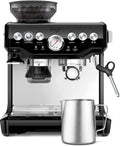 Barista Express Kaffeemaschine, Milchaufschumer + Mahlwerk, automat. Mahlen, Milchschaum, schwarz, inkl. Kännchen