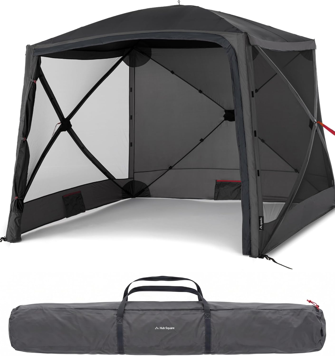 Faltbarer Pop Up Pavillon 2x2m mit Schnellaufbau & UV-Schutz - wasserabweisender Camping Pavillon mit Sturmleinen & robusten Stahlheringen