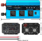 3000W/6000W Reiner Sinus Wechselrichter 12V 230V 3x EU-Steckdose 4x USB LCD-Spannungsanzeige