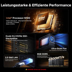 NASync DXP2800, 2-Bay Desktop-NAS, Intel N100 Quad Core, 8 GB DDR5, 2.5 GbE, 2x M.2 NVMe, HDMI 4K, Netzwerkspeicher (ohne Festplatten)