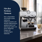 La Specialista Arte EC9155.MB, Mahlwerk, 8 Stufen, 15 Bar, 3 Temp., Milchschaumdüse, 1550W, 1,7L, Edelstahl/schwarz, inkl. Kit