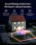 S4 kabellose Solar-Outdoor-Kamera, 4K UHD, 3-Linsen-PTZ, 360° Auto-Tracking, 8x Hybridzoom, Farbnachtsicht, kompatibel mit HomeBase S380