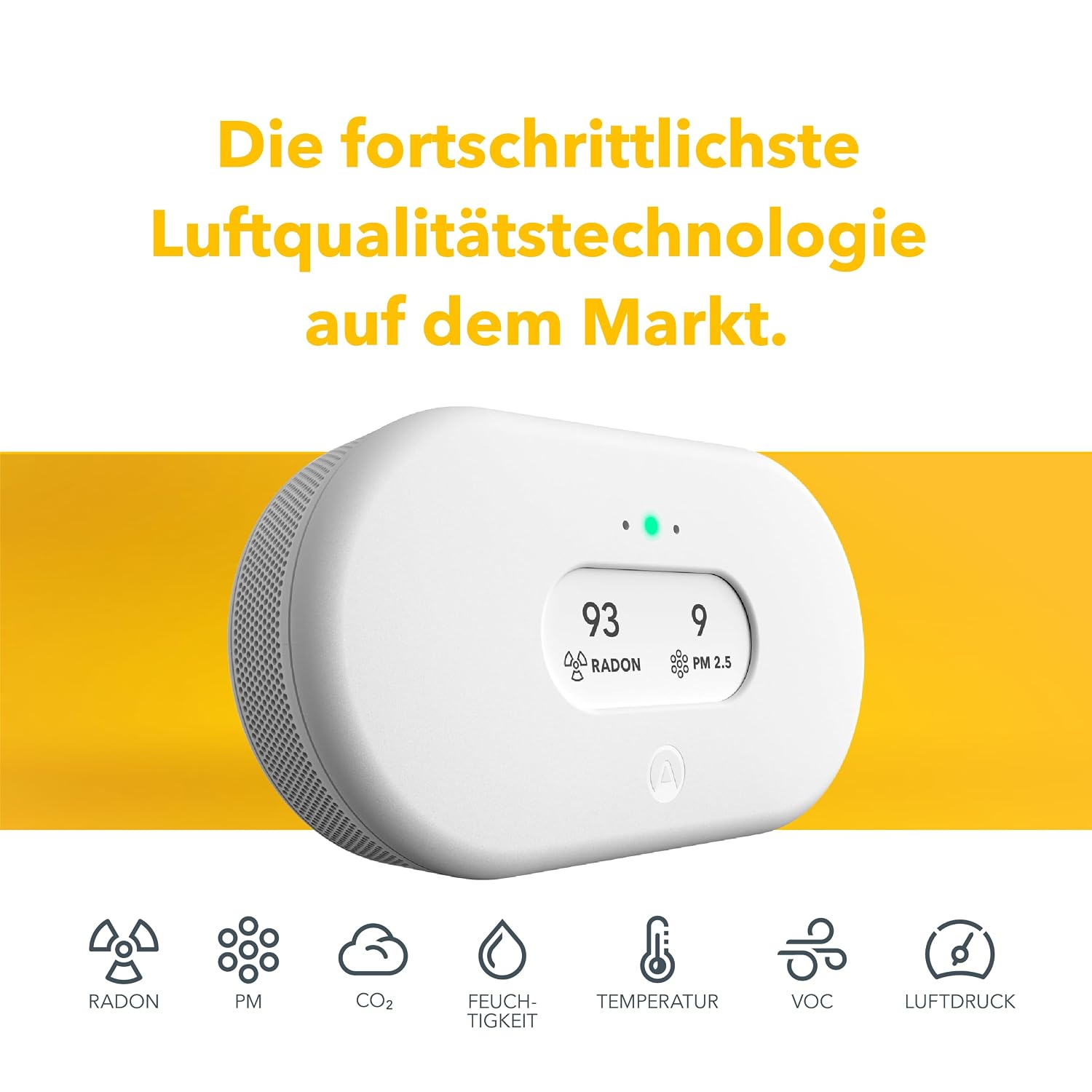 2960 View Plus - Intelligenter Radon und Luftqualität-Messgerät (Feinstaub, Radon, CO2, VOC, Luftfeuchtigkeit, Temperatur)