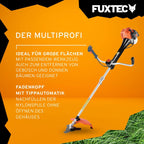 Profi Benzin Motorsense FX-PS162 – 62ccm, Faden und Komfort-Tragegurt – Rasentrimmer mit Antivibrationssystem – 2-Takt Freischneider mit Fadenspule