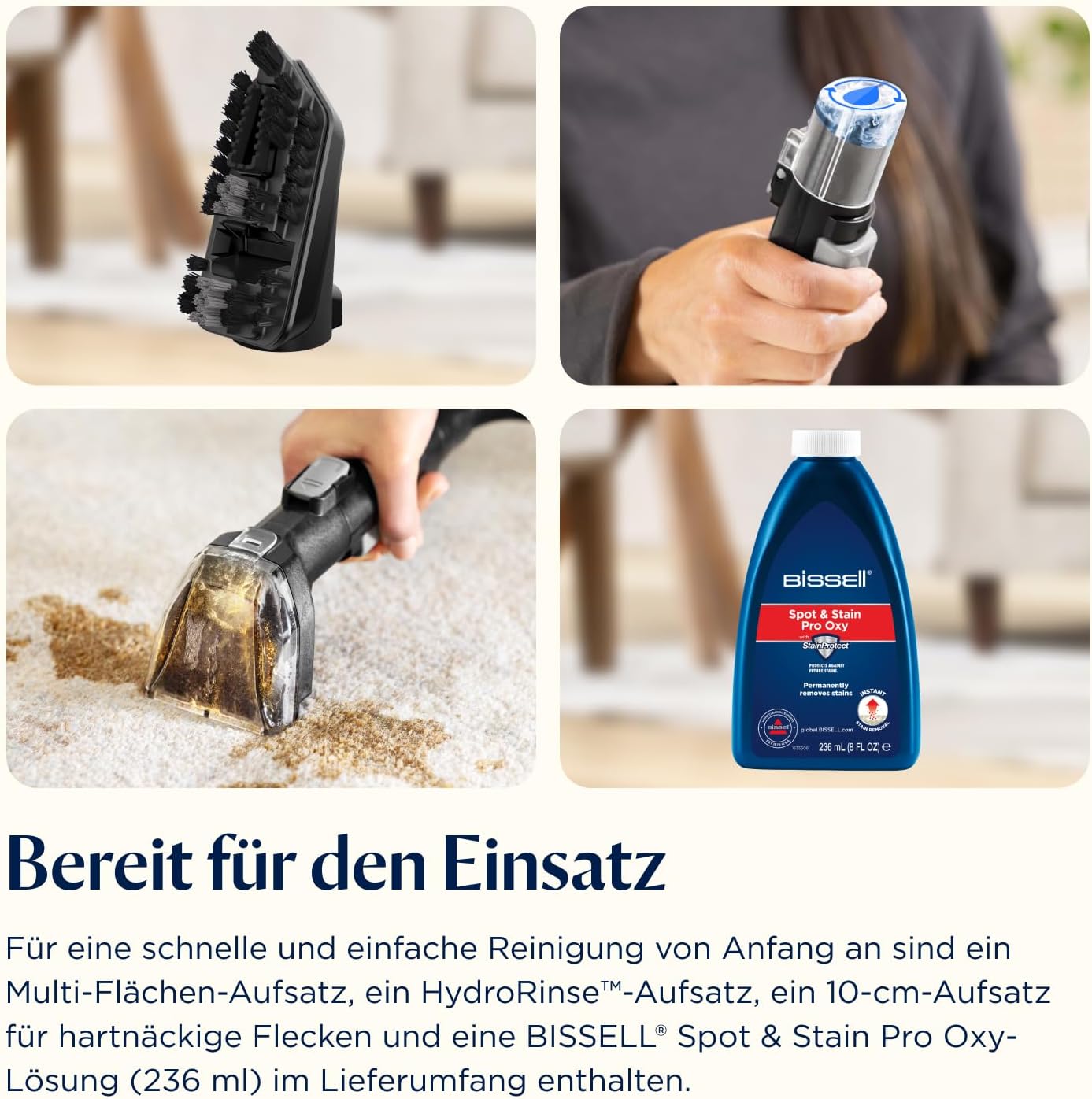 SpotClean HydroSteam Polster- und Teppichreiniger mit HydroSteam Dampf- & Nasssauger, 1000W Motor, für Teppiche, Polster, Auto, Modell 3689N